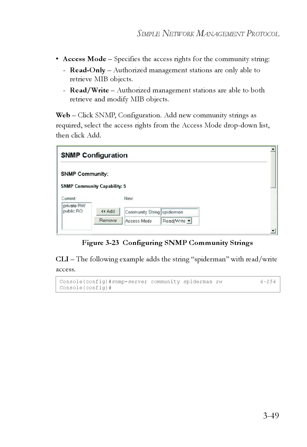 SMC Networks SMC6824M manual Configuring Snmp Community Strings 