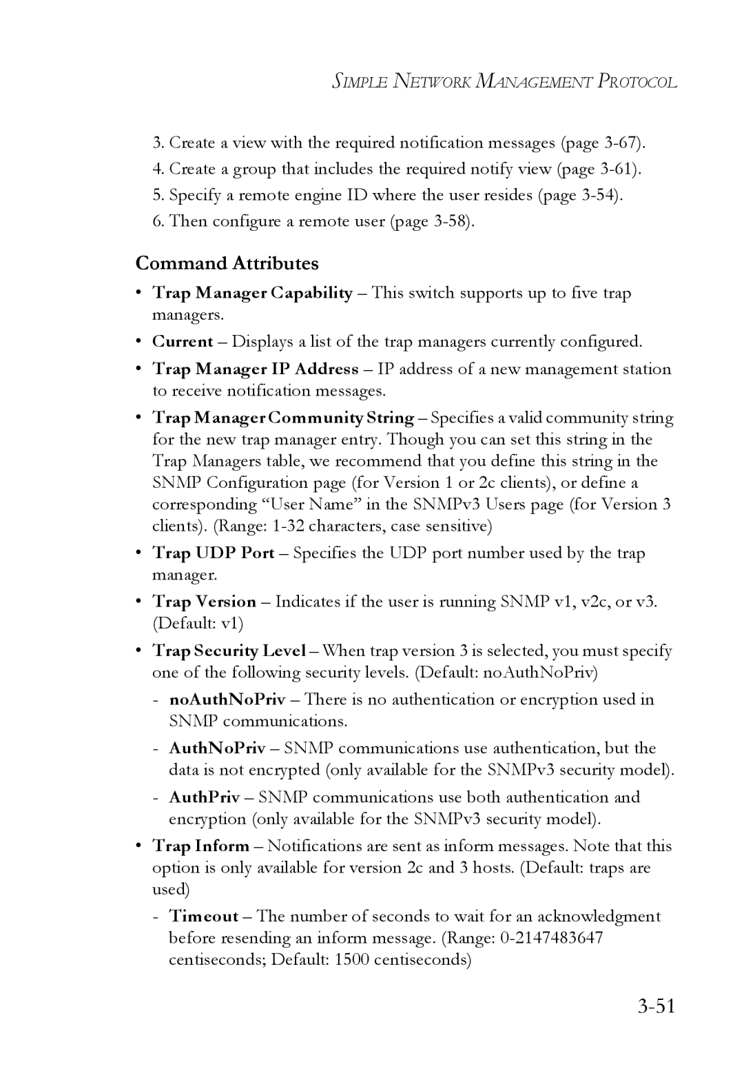 SMC Networks SMC6824M manual Command Attributes 