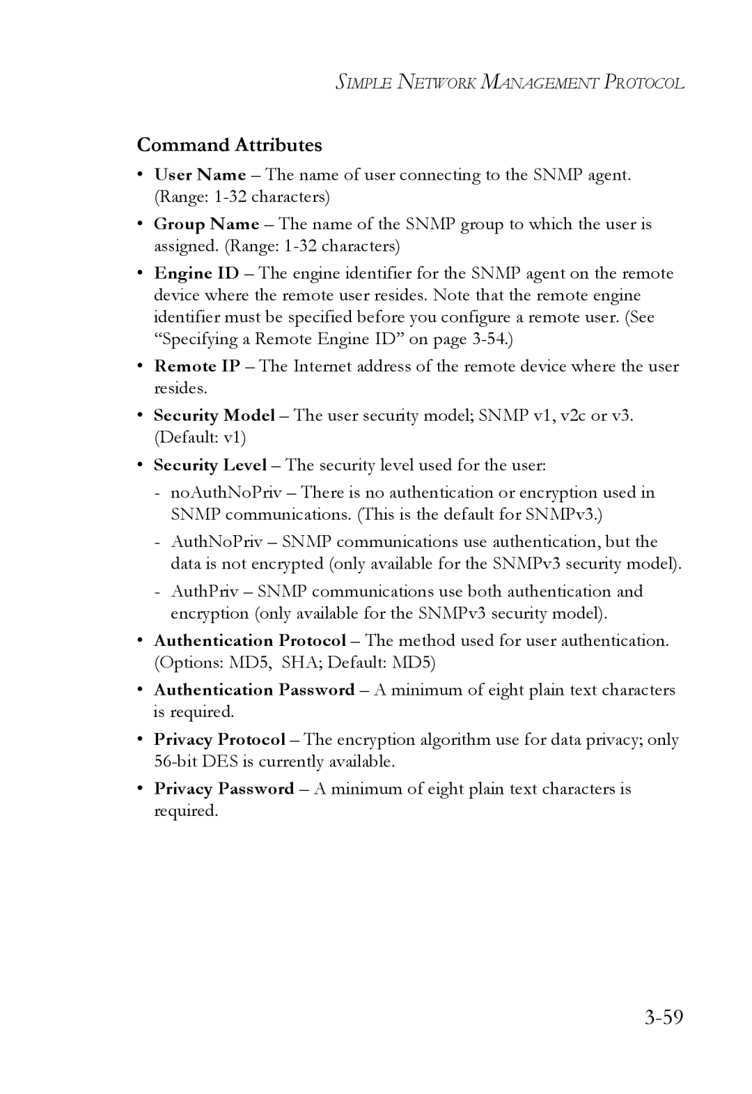 SMC Networks SMC6824M manual Command Attributes 