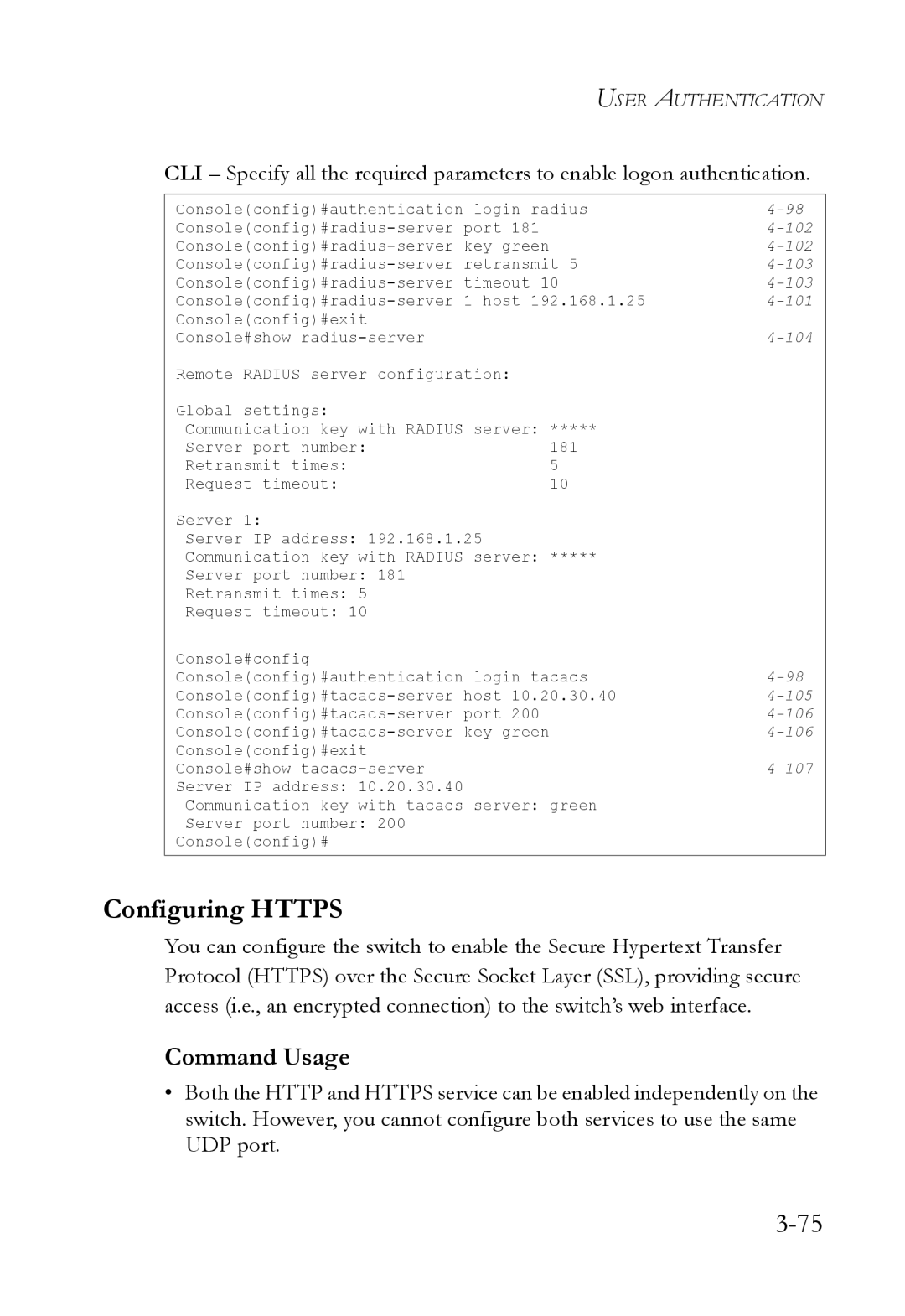 SMC Networks SMC6824M manual Configuring Https, 104 