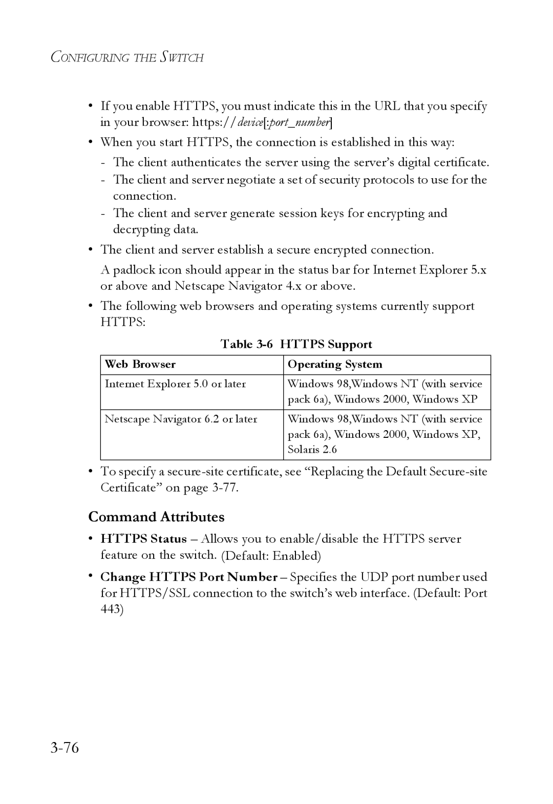 SMC Networks SMC6824M manual Https Support, Web Browser Operating System 