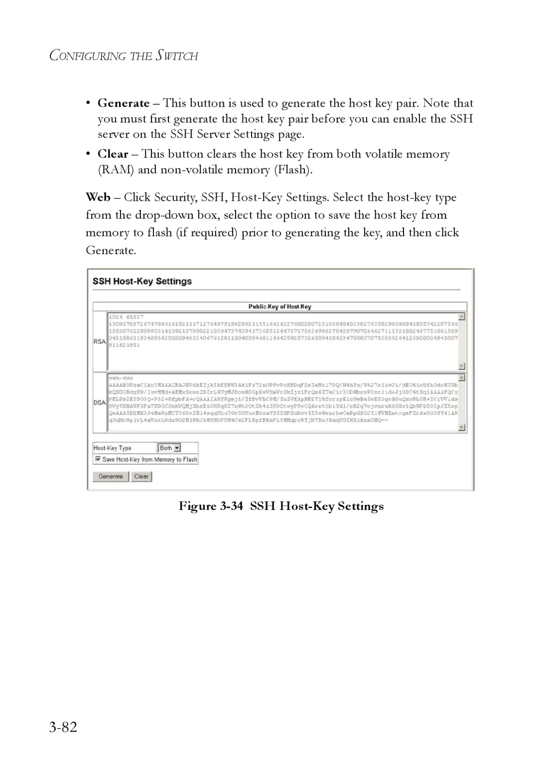 SMC Networks SMC6824M manual SSH Host-Key Settings 