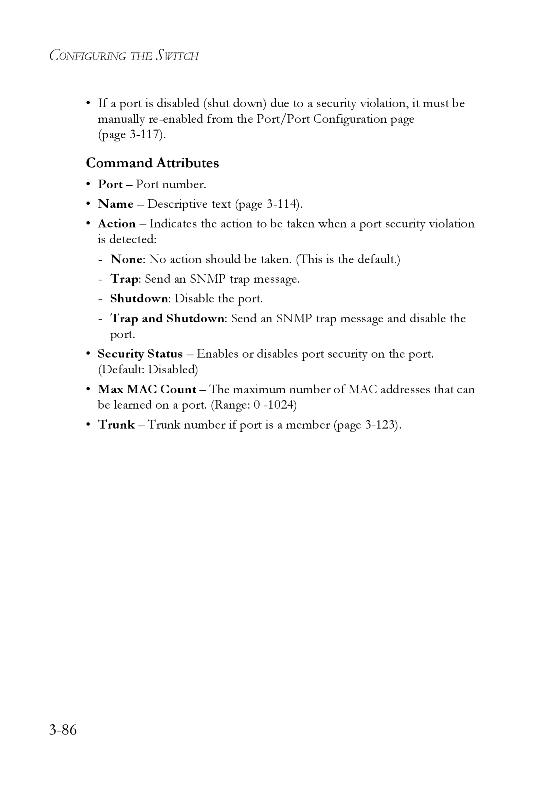SMC Networks SMC6824M manual Command Attributes 