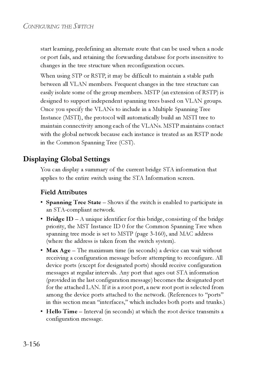 SMC Networks SMC6824M manual Displaying Global Settings, 156 