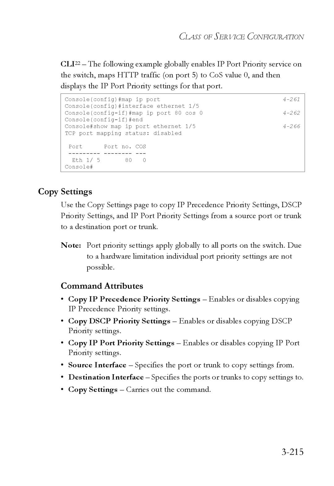 SMC Networks SMC6824M manual 215, Copy Settings 