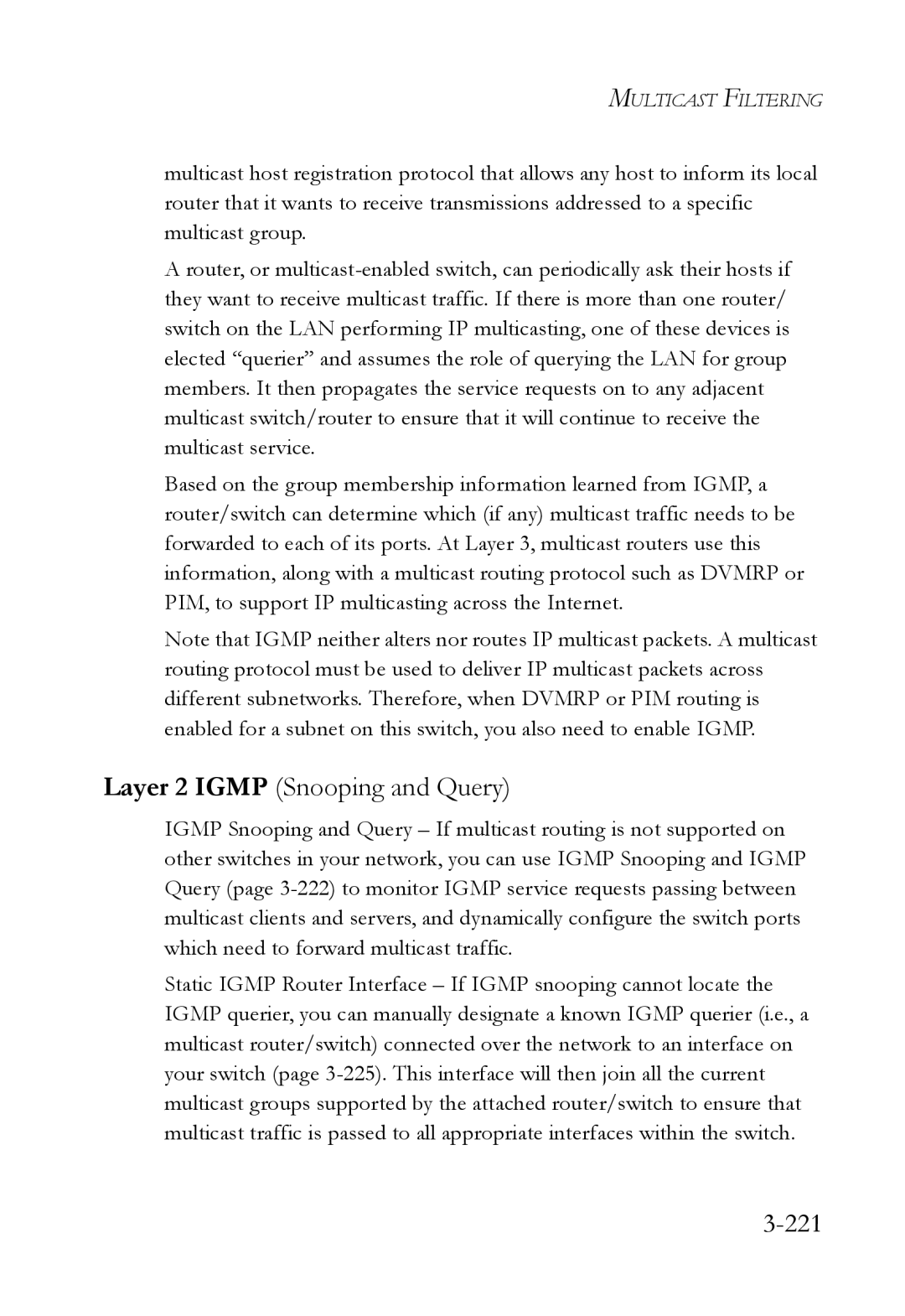 SMC Networks SMC6824M manual Layer 2 Igmp Snooping and Query, 221 