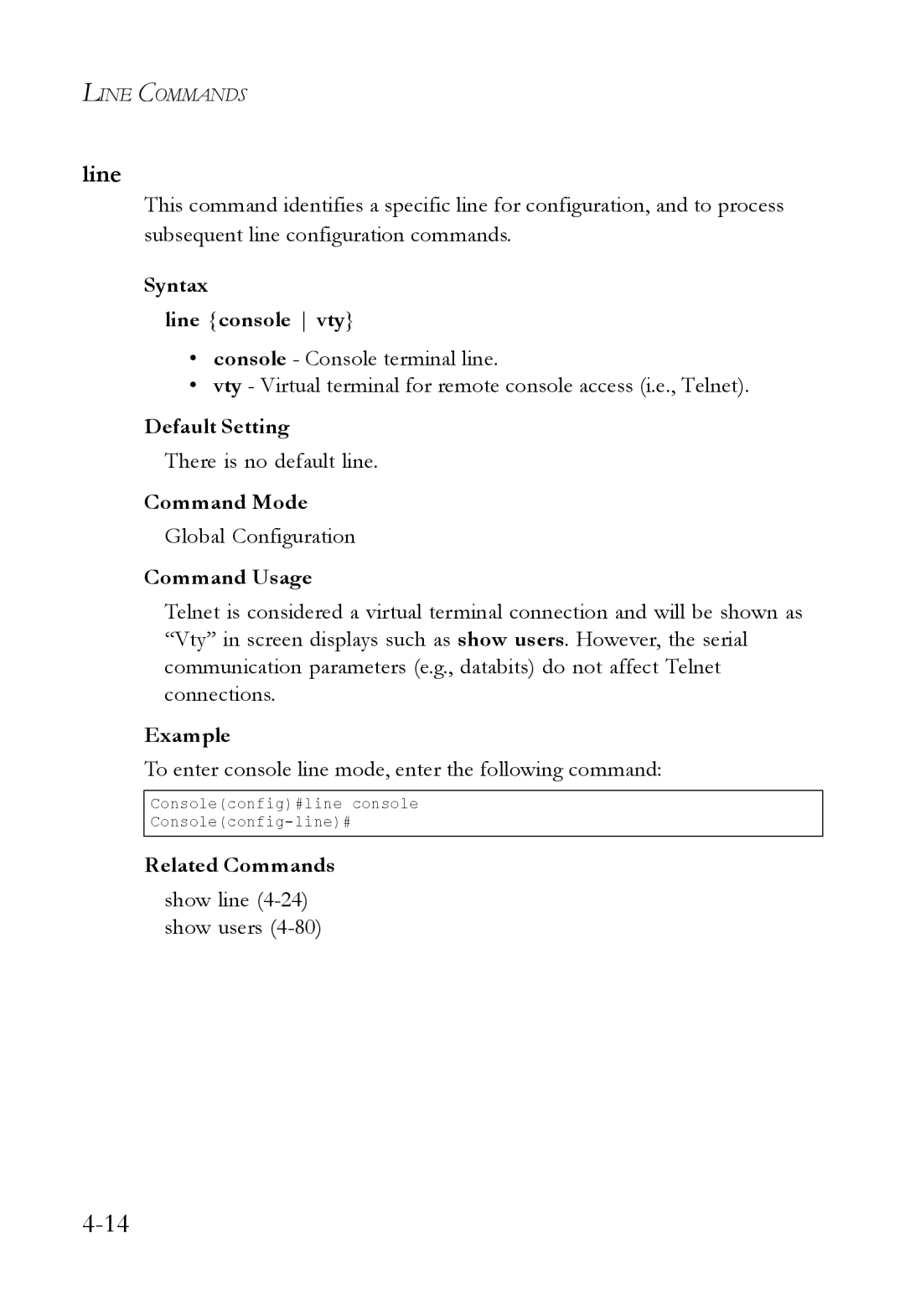 SMC Networks SMC6824M manual Line 