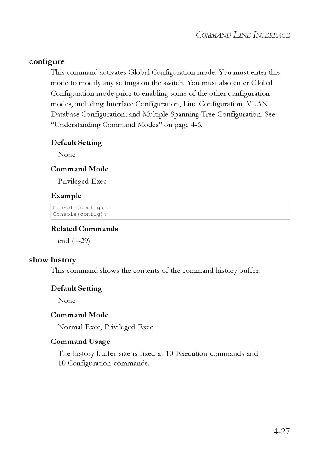 SMC Networks SMC6824M manual Configure, Show history 