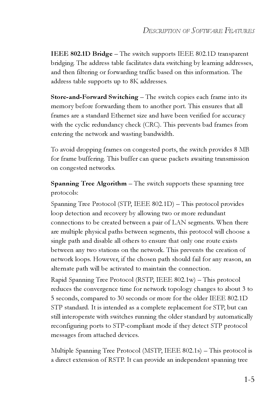 SMC Networks SMC6824M manual Description of Software Features 