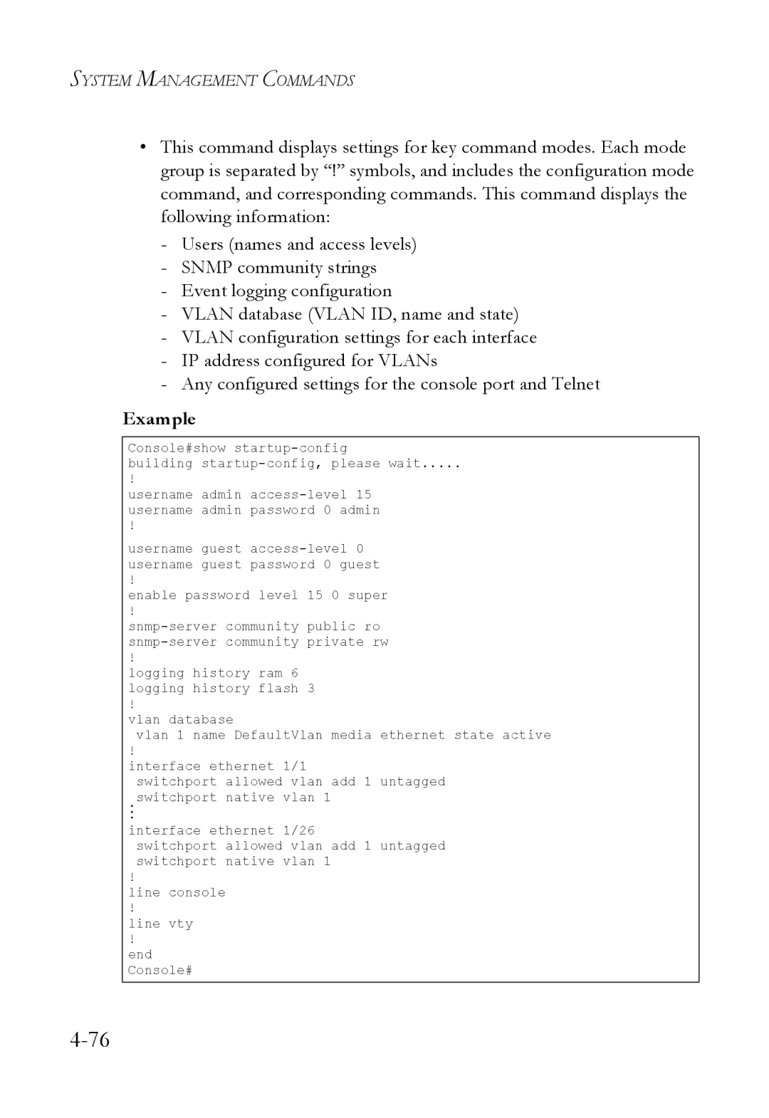 SMC Networks SMC6824M manual Example 