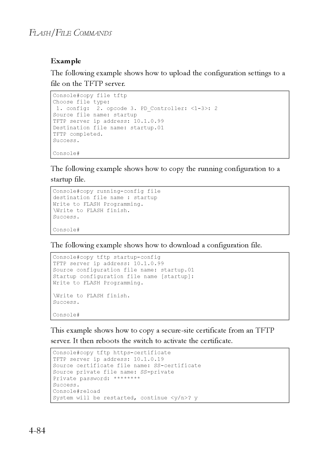 SMC Networks SMC6824M manual Following example shows how to download a configuration file 