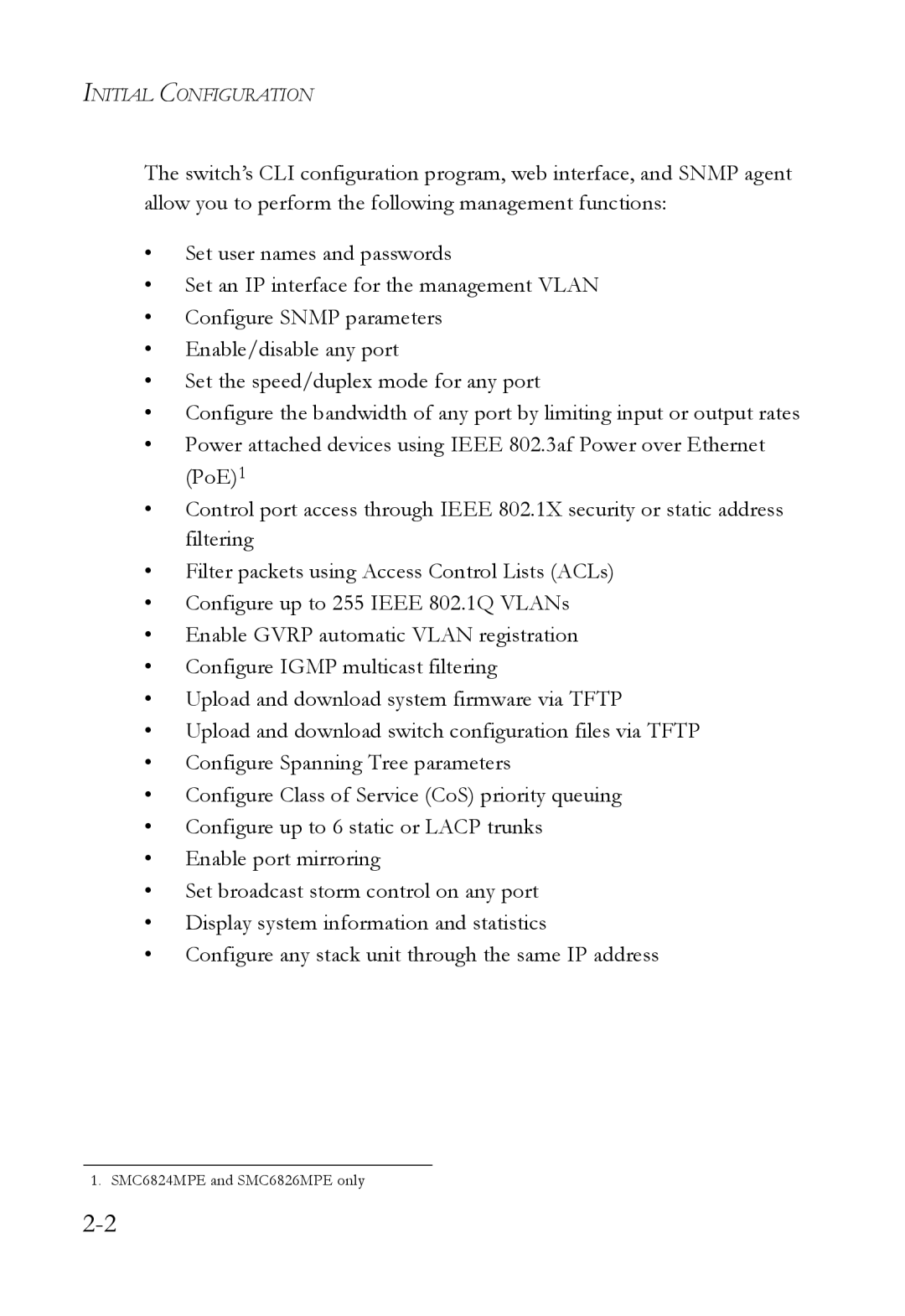 SMC Networks SMC6824M manual Initial Configuration 