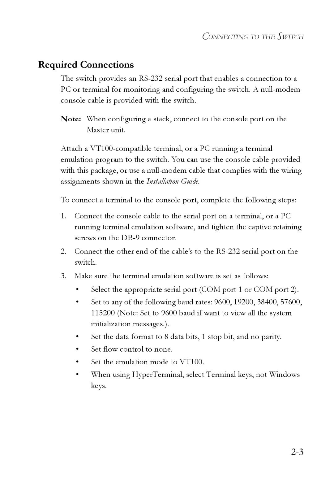 SMC Networks SMC6824M manual Required Connections 