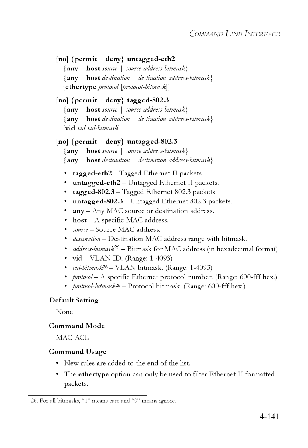 SMC Networks SMC6824M manual Mac Acl 