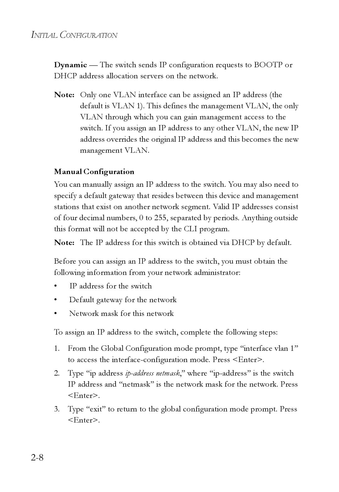 SMC Networks SMC6824M manual Manual Configuration 