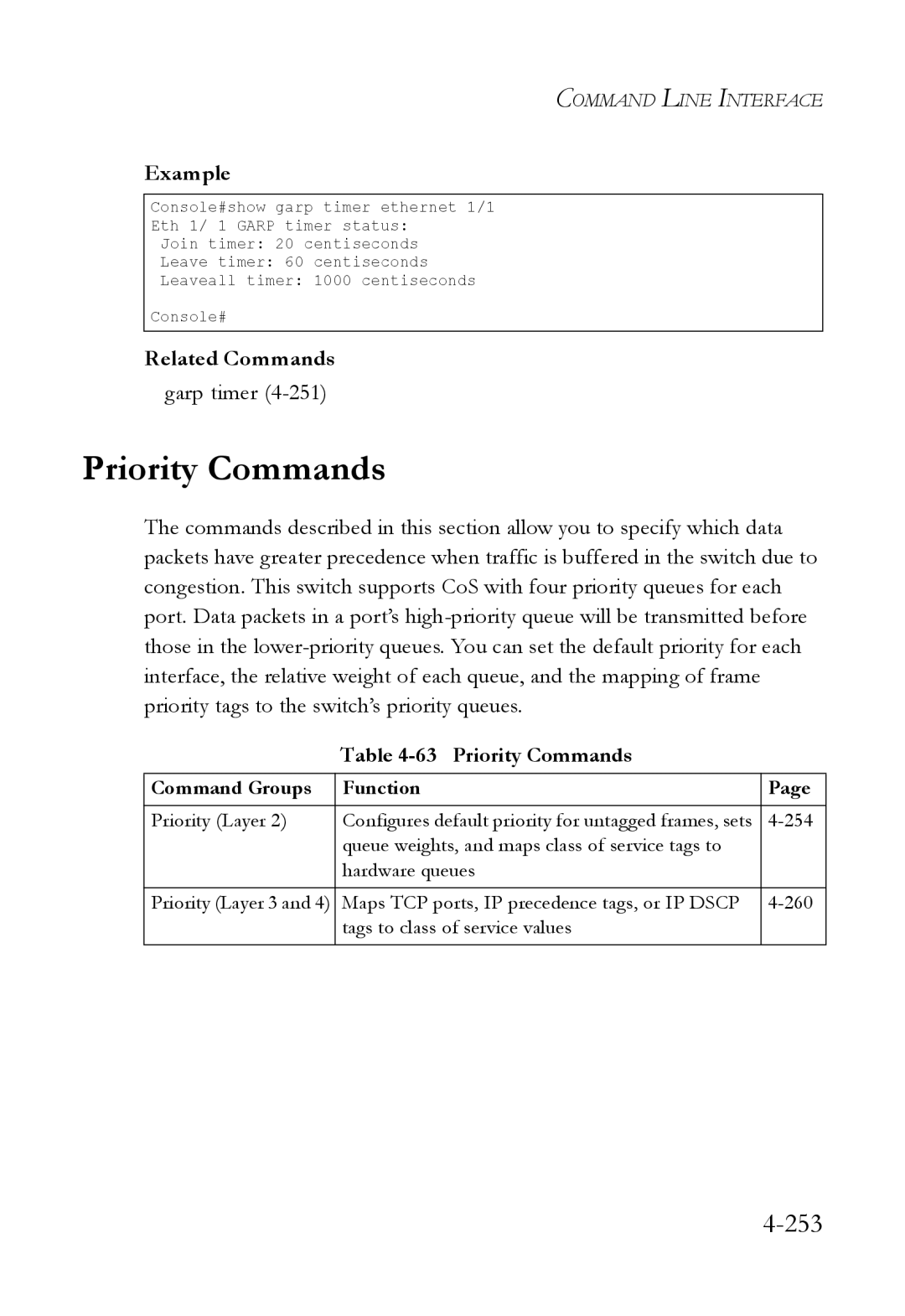 SMC Networks SMC6824M manual Priority Commands, 253 