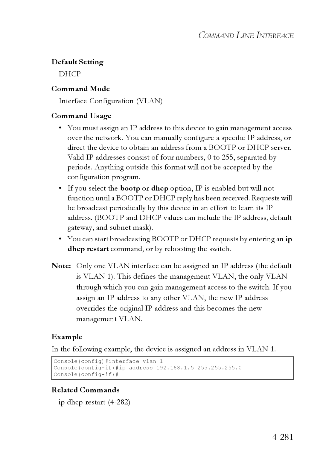 SMC Networks SMC6824M manual 281, Interface Configuration Vlan 