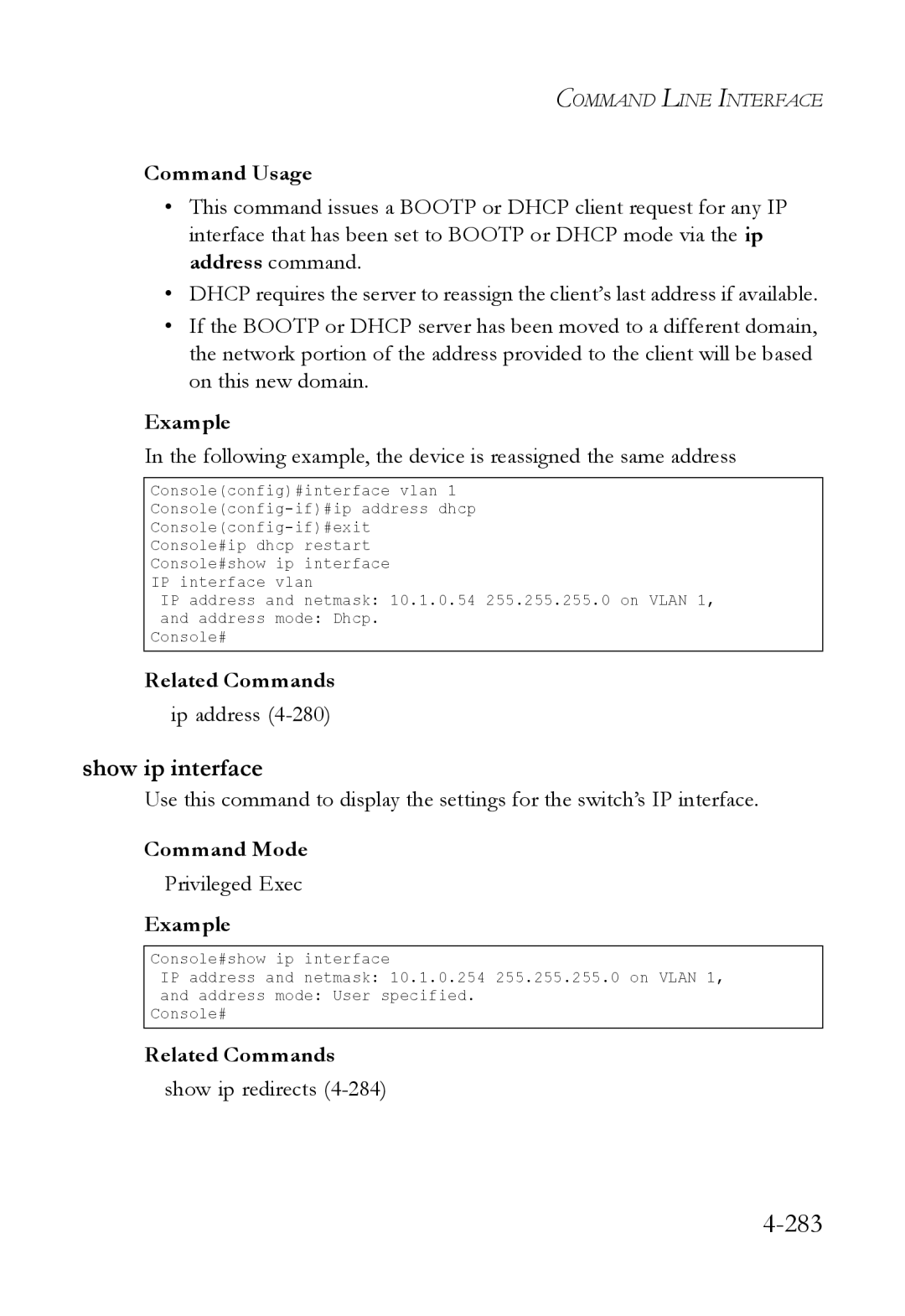 SMC Networks SMC6824M manual 283, Show ip interface 