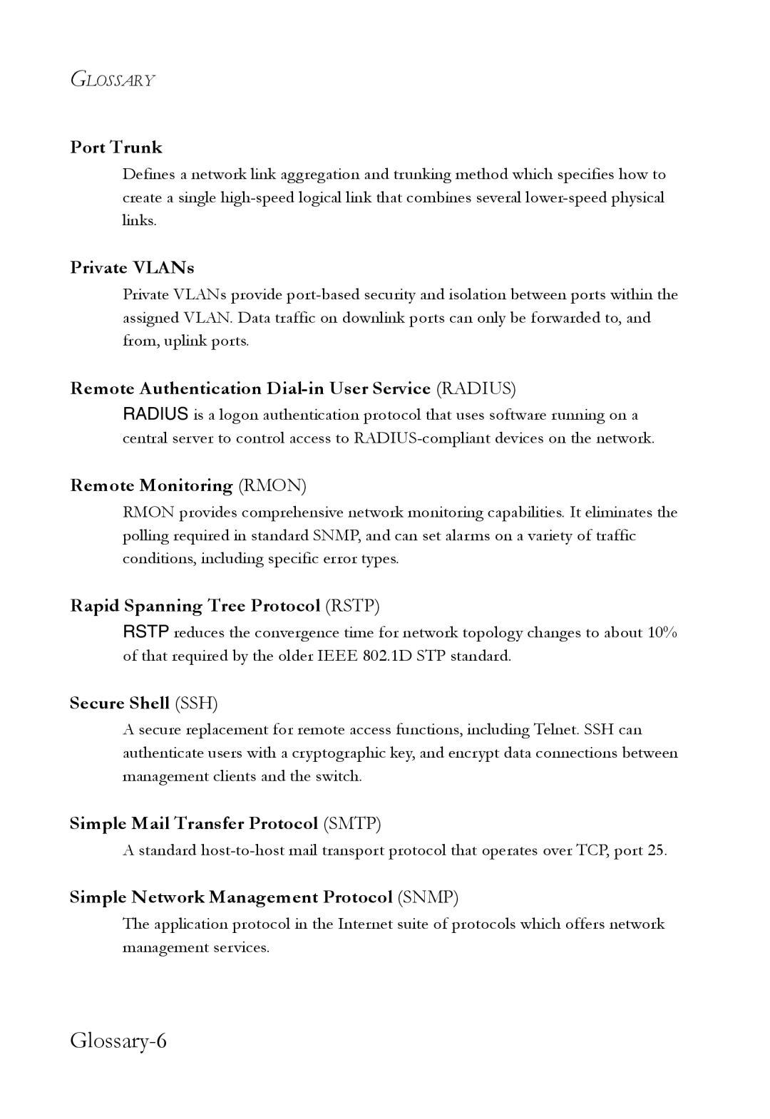 SMC Networks SMC6824M manual Glossary-6 