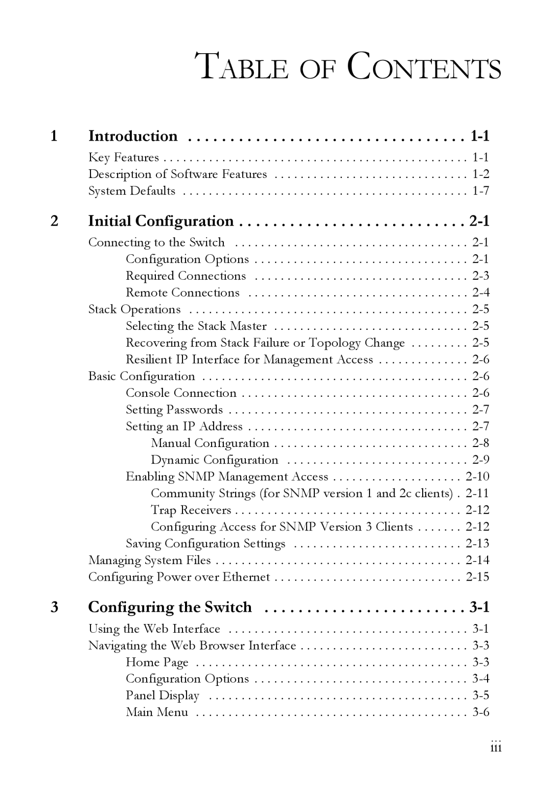 SMC Networks SMC6824M manual Table of Contents 