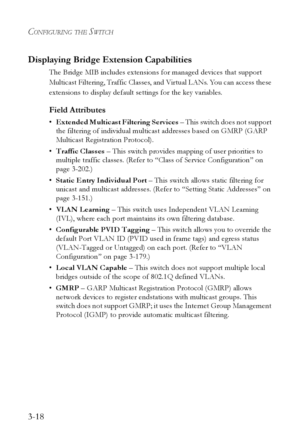 SMC Networks SMC6824M manual Displaying Bridge Extension Capabilities, Field Attributes 