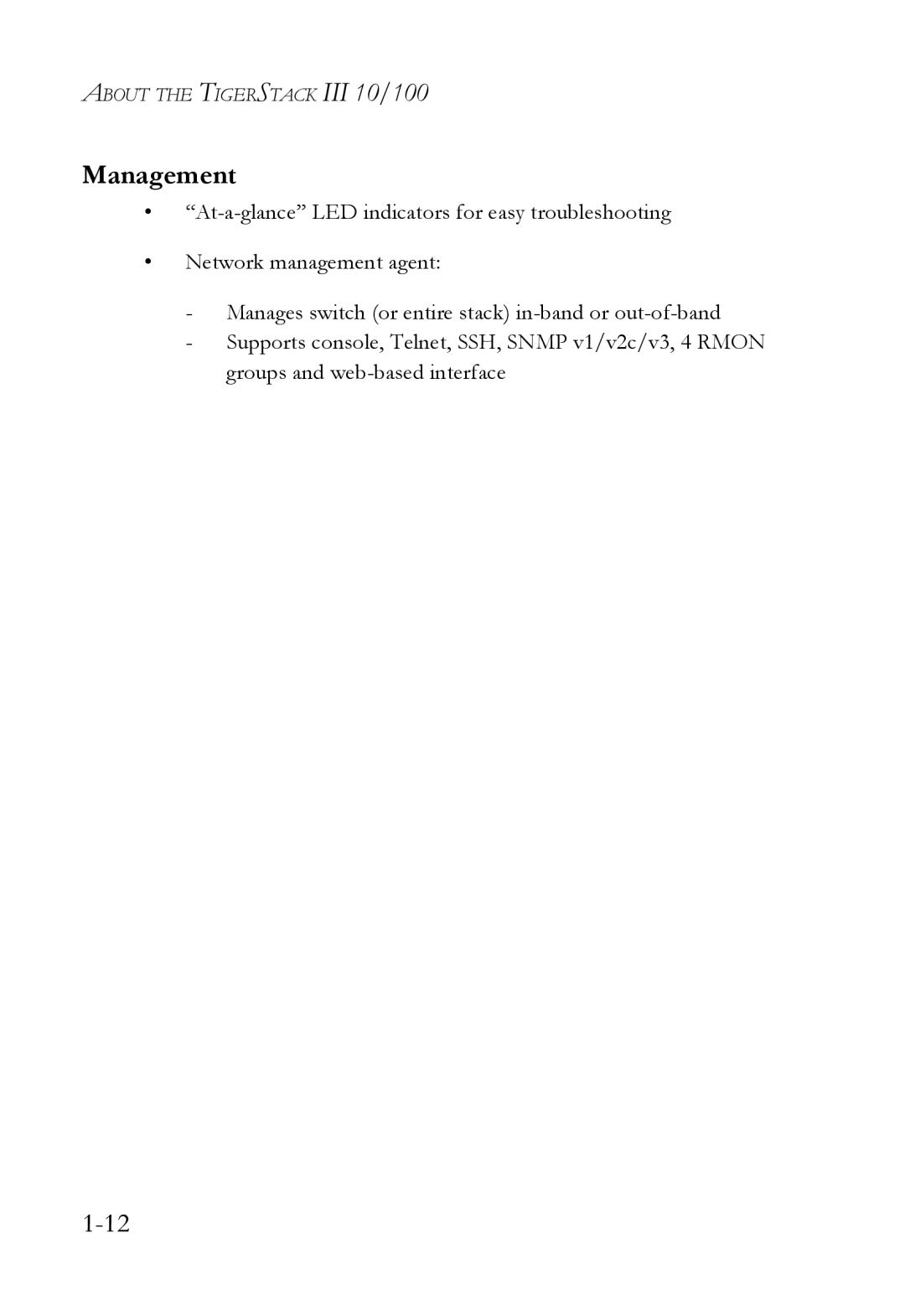 SMC Networks SMC6826MPE manual Management 