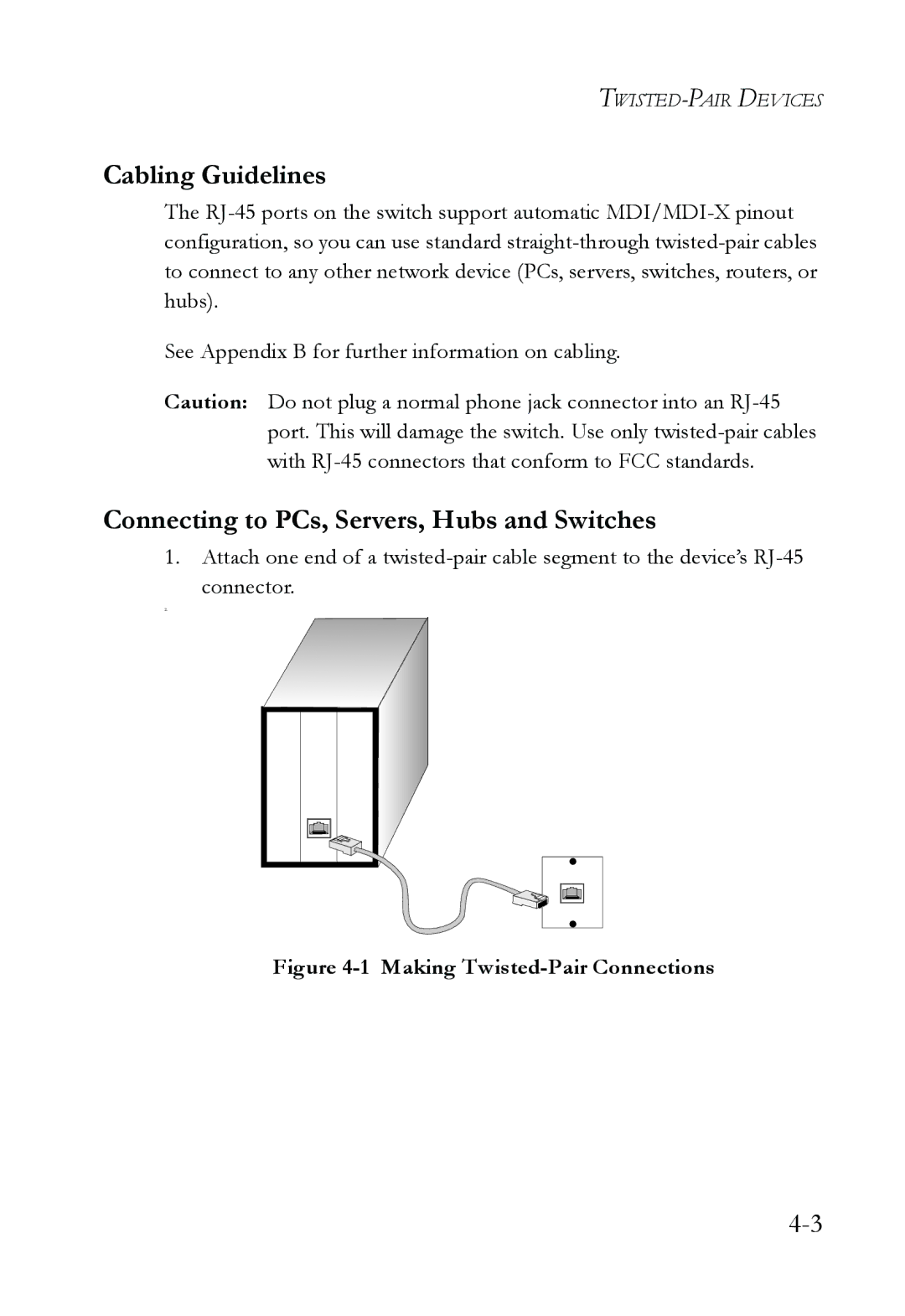 SMC Networks SMC6826MPE manual Cabling Guidelines, Connecting to PCs, Servers, Hubs and Switches 