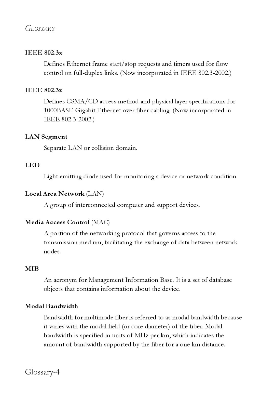 SMC Networks SMC6826MPE manual Glossary-4 