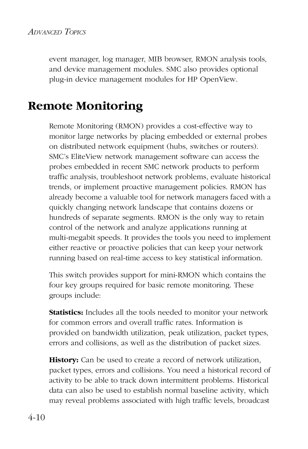 SMC Networks SMC6924VF manual Remote Monitoring 