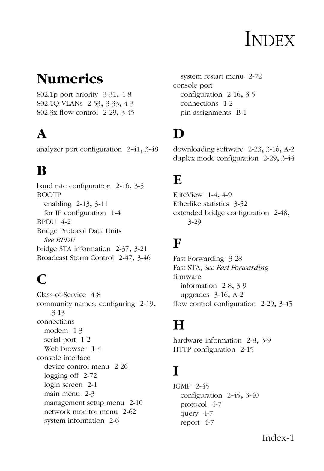 SMC Networks SMC6924VF manual Index 