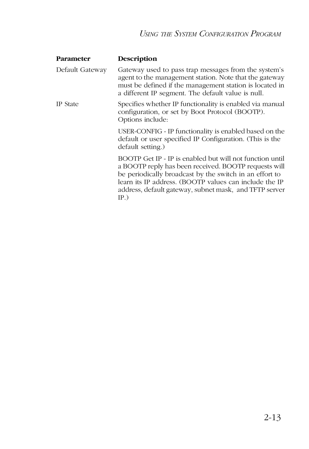 SMC Networks SMC6924VF manual Parameter Description 