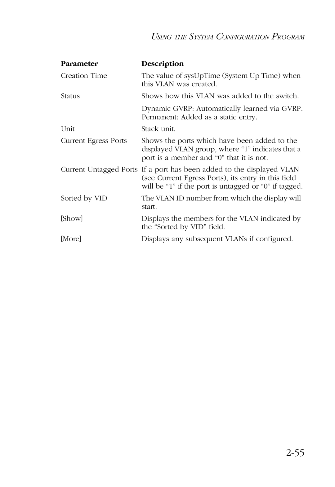 SMC Networks SMC6924VF manual Using the System Configuration Program 