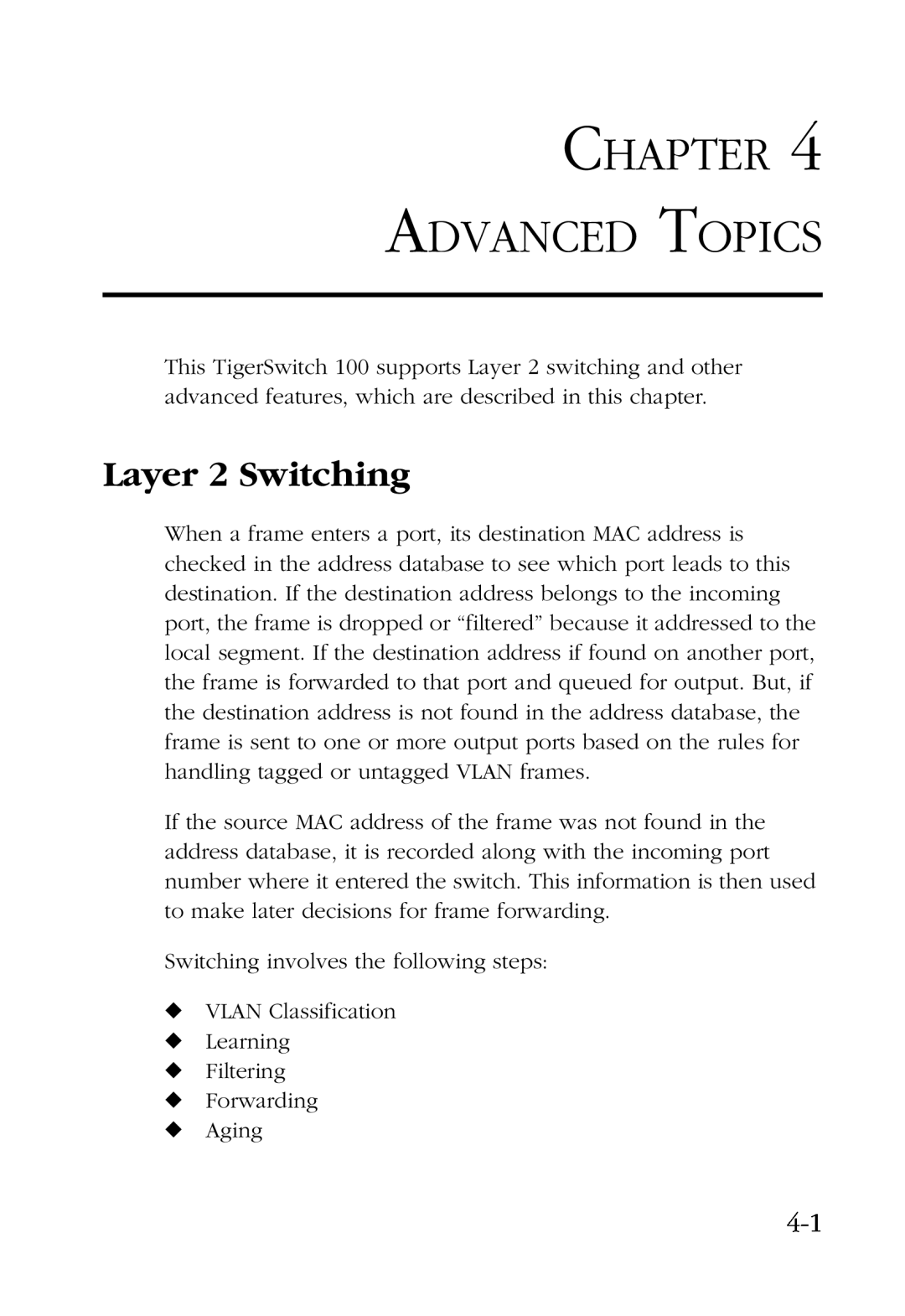SMC Networks SMC6924VF manual Chapter Advanced Topics, Layer 2 Switching 
