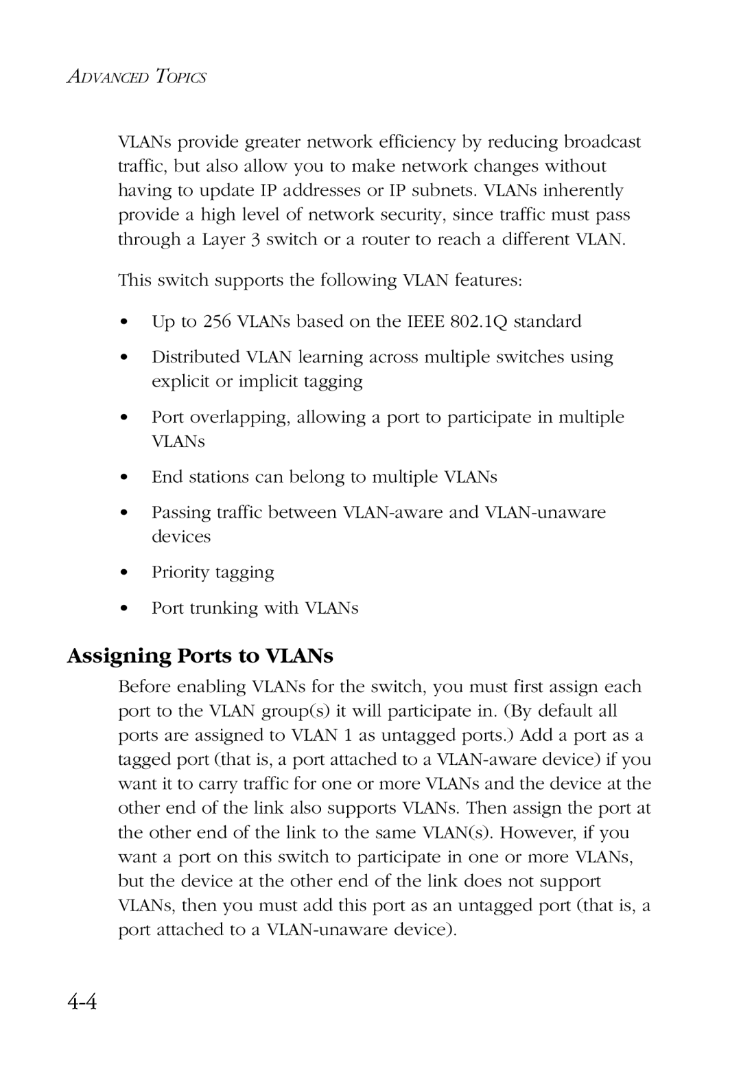 SMC Networks SMC6924VF manual Assigning Ports to VLANs 