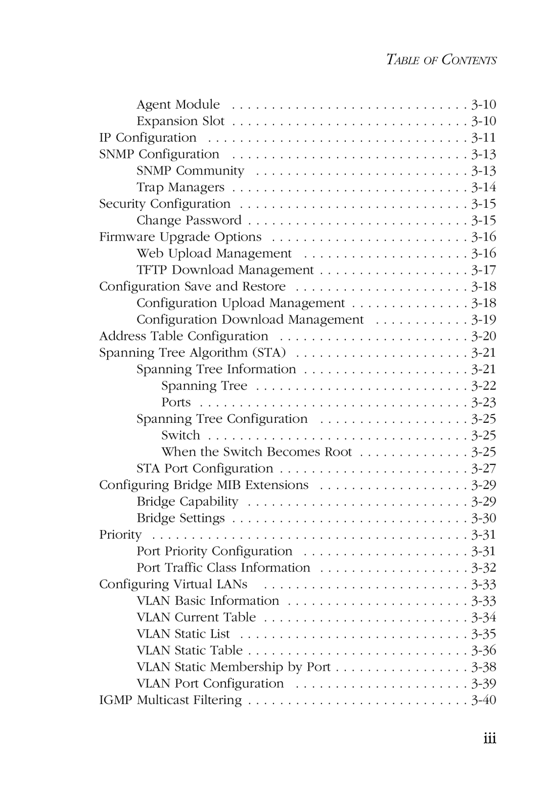 SMC Networks SMC6924VF manual Table Of Contents 