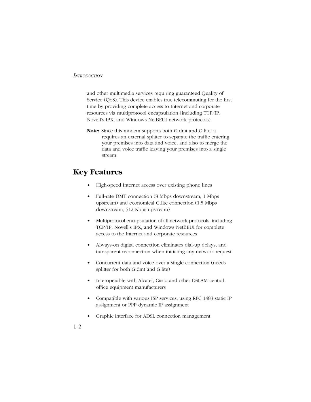 SMC Networks SMC7003-USB manual Key Features 