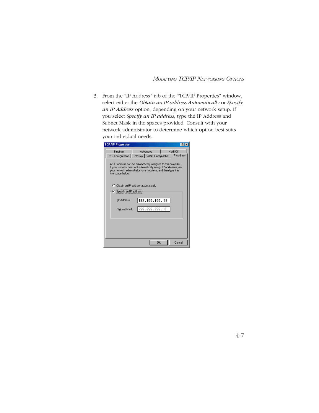 SMC Networks SMC7003-USB manual Modifying TCP/IP Networking Options 