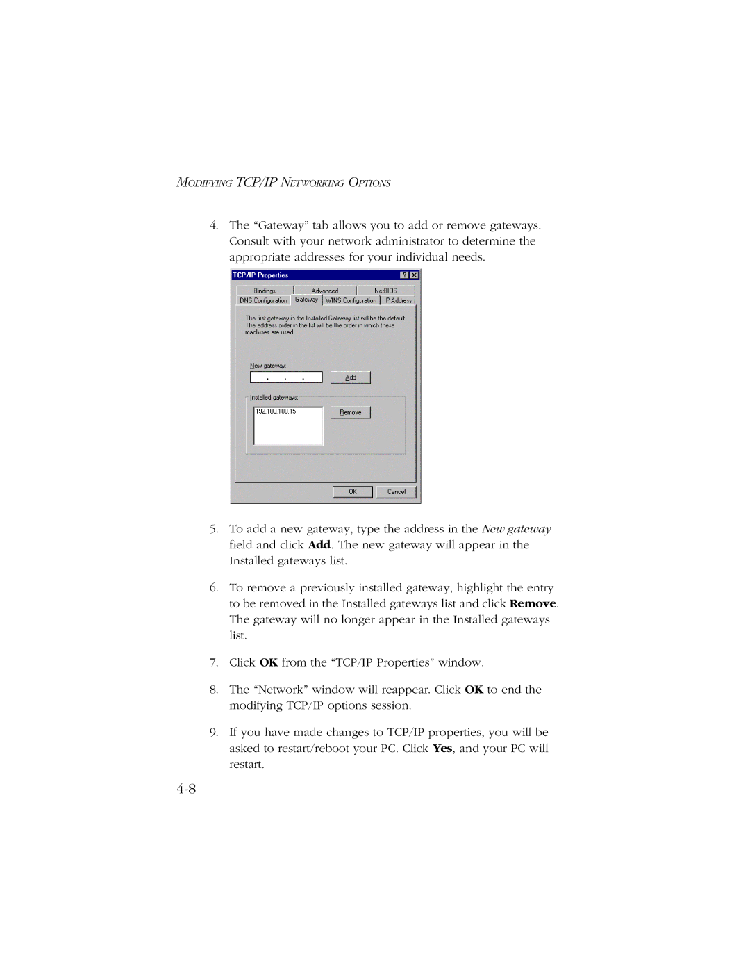 SMC Networks SMC7003-USB manual Modifying TCP/IP Networking Options 