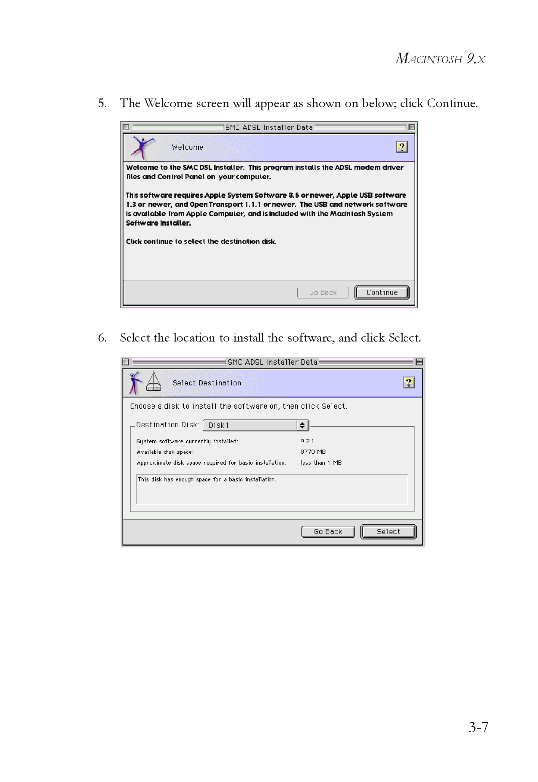 SMC Networks SMC7003USB V.2 manual Macintosh 