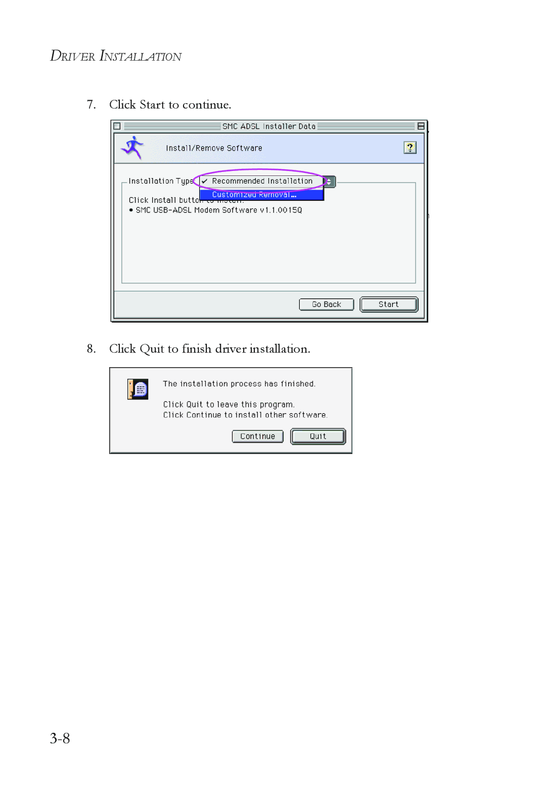 SMC Networks SMC7003USB V.2 manual Driver Installation 