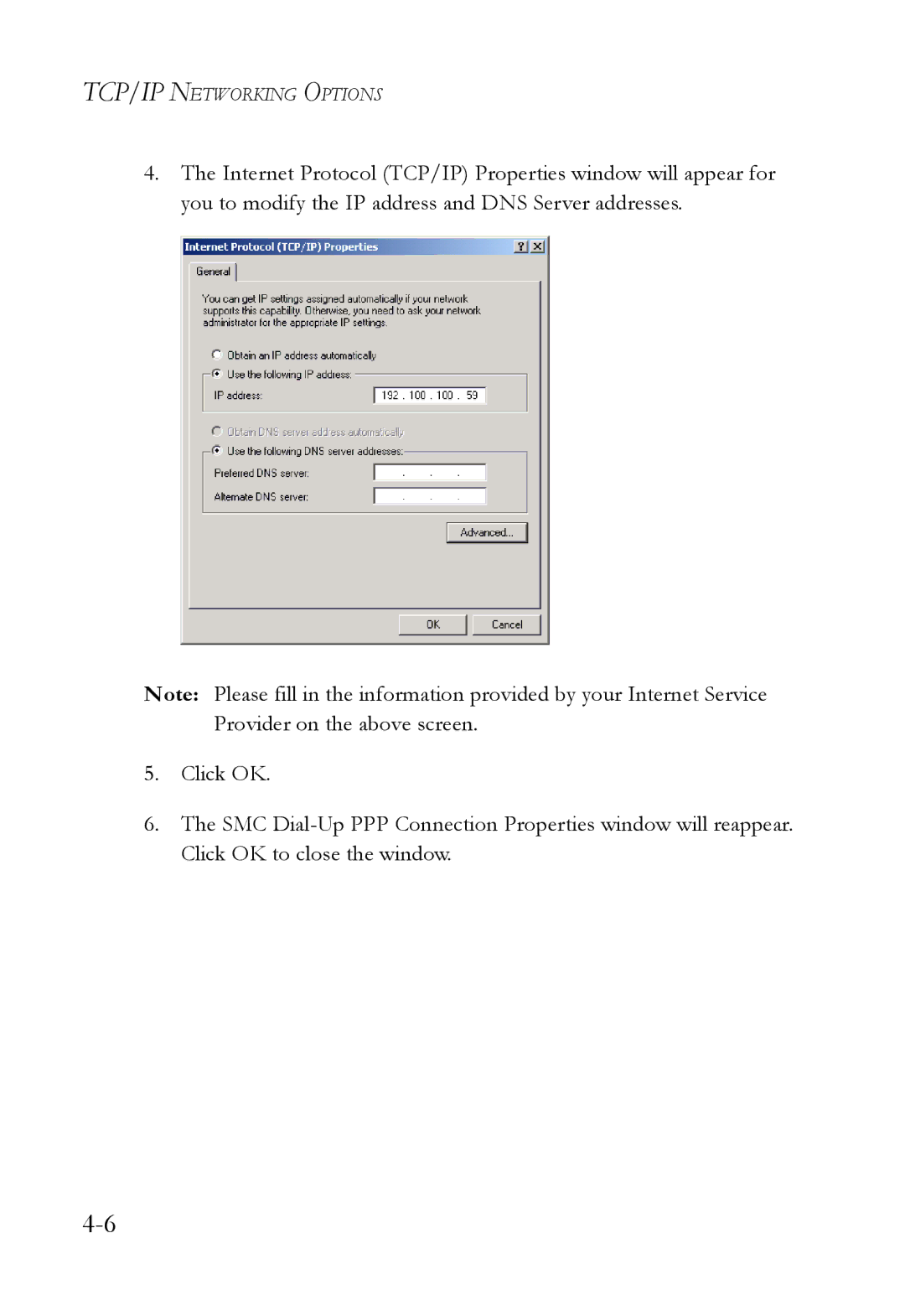 SMC Networks SMC7003USB V.2 manual TCP/IP Networking Options 