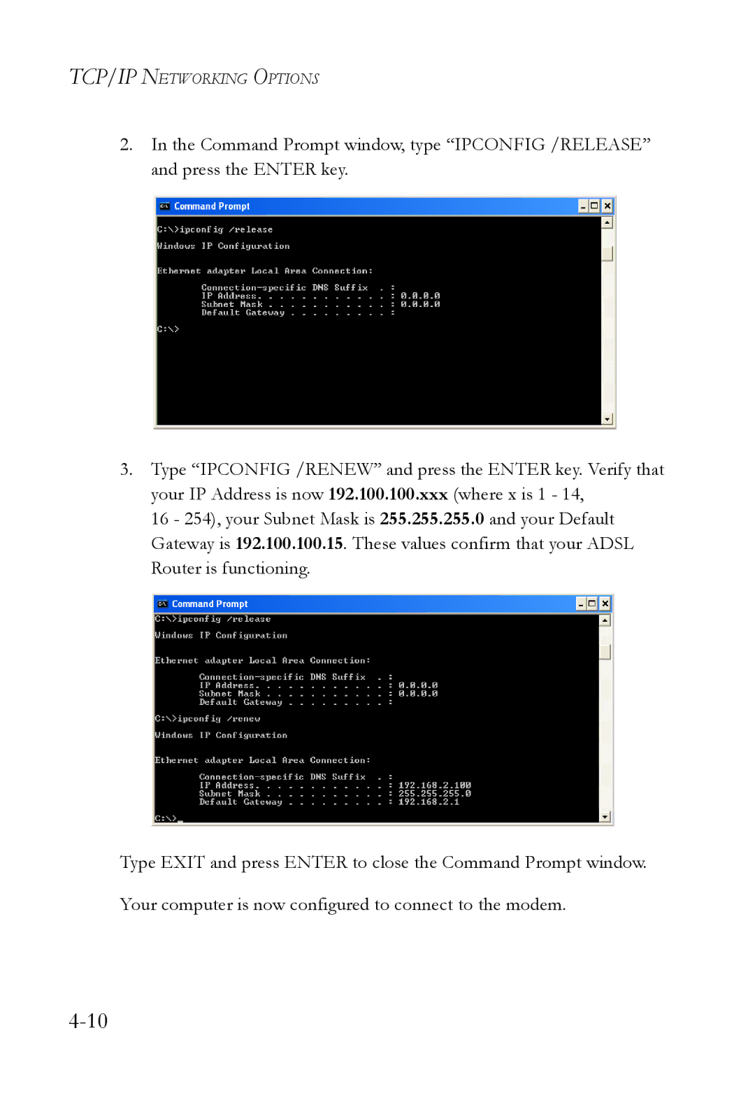 SMC Networks SMC7003USB V.2 manual TCP/IP Networking Options 