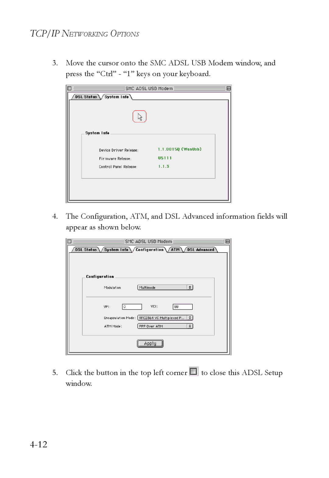 SMC Networks SMC7003USB V.2 manual TCP/IP Networking Options 