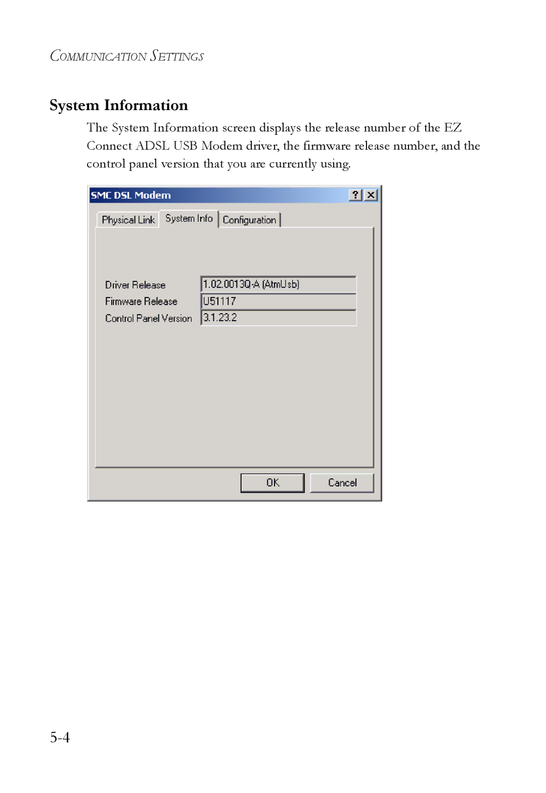 SMC Networks SMC7003USB V.2 manual System Information 