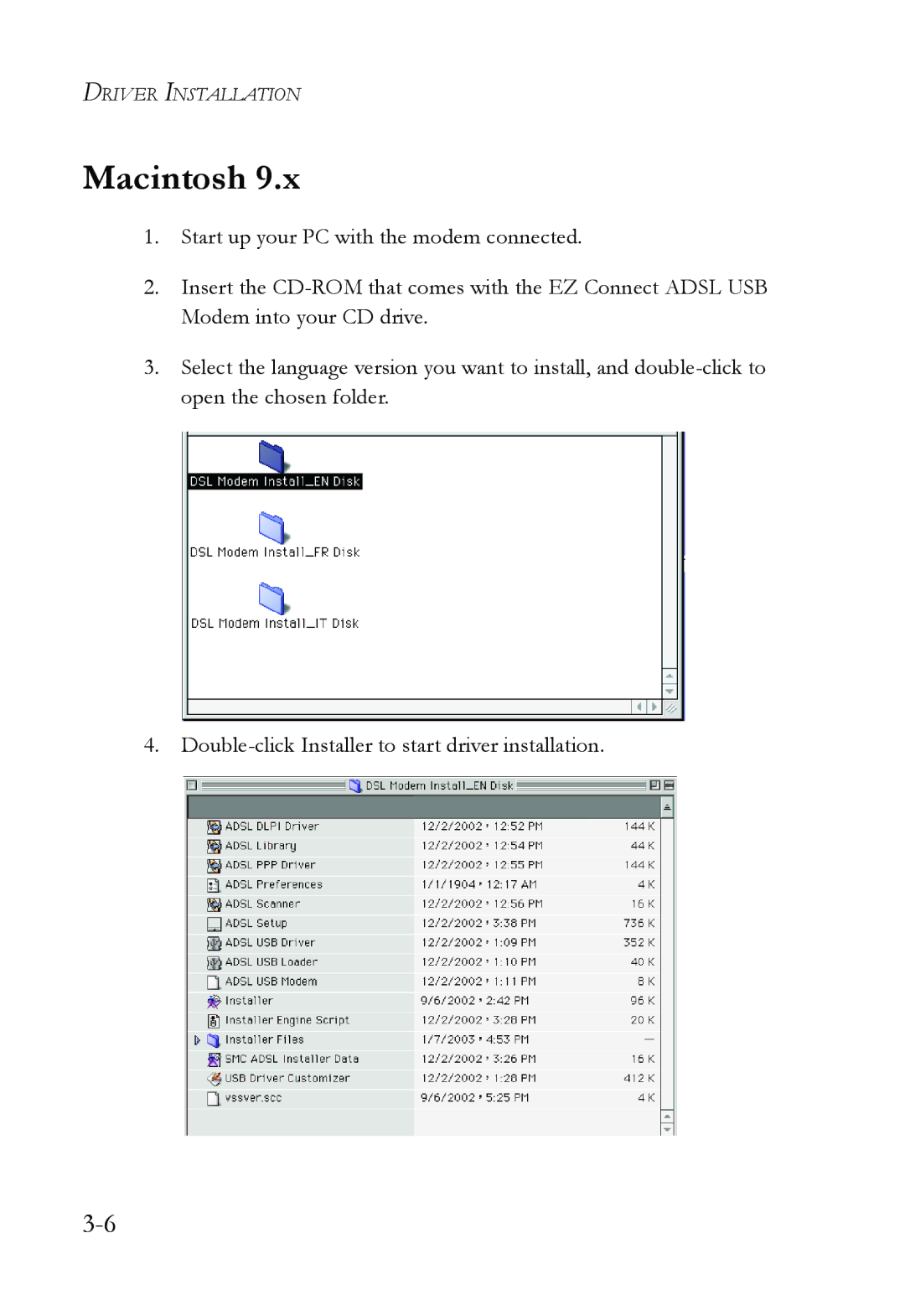 SMC Networks SMC7003USB manual Macintosh 