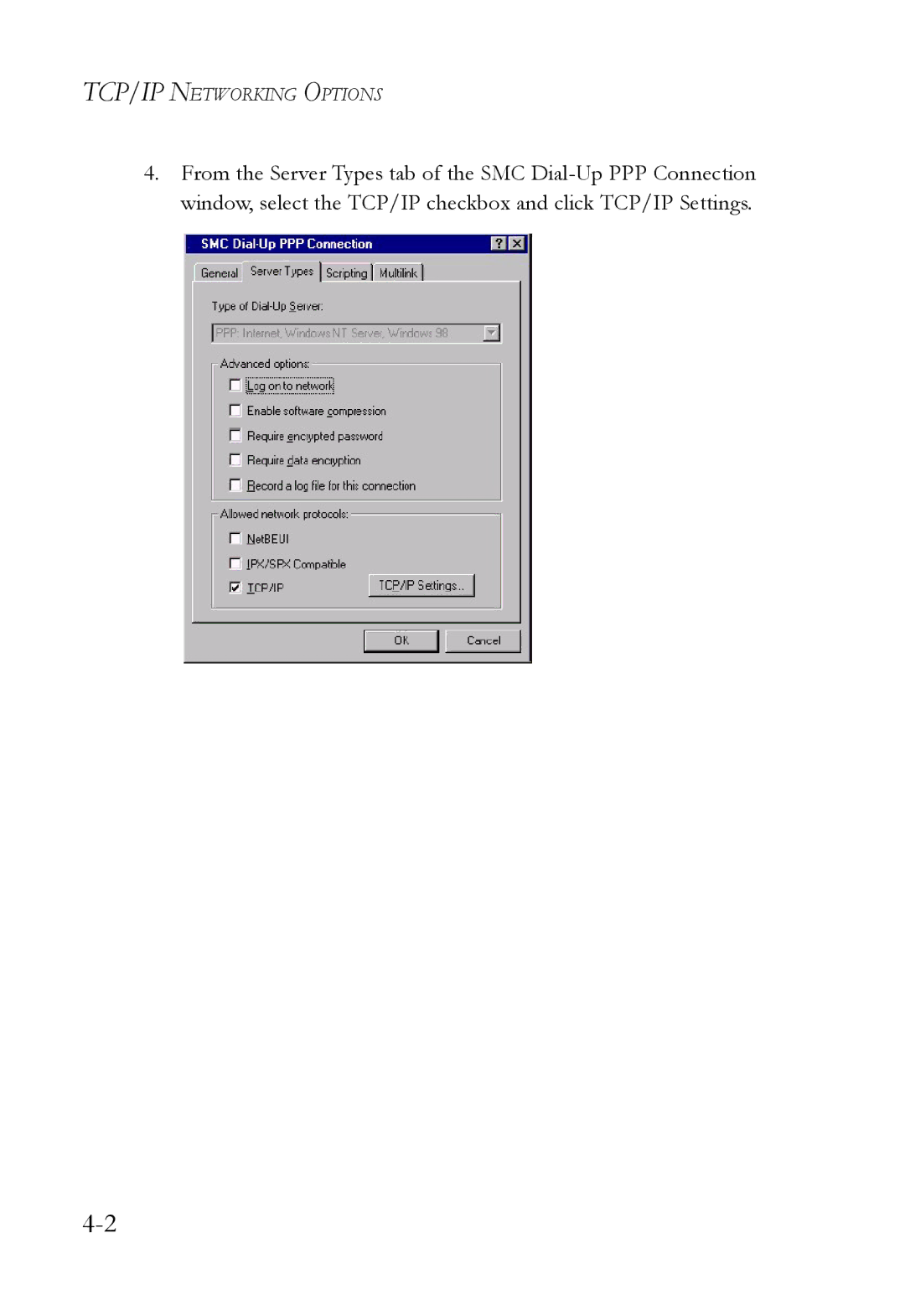 SMC Networks SMC7003USB manual TCP/IP Networking Options 