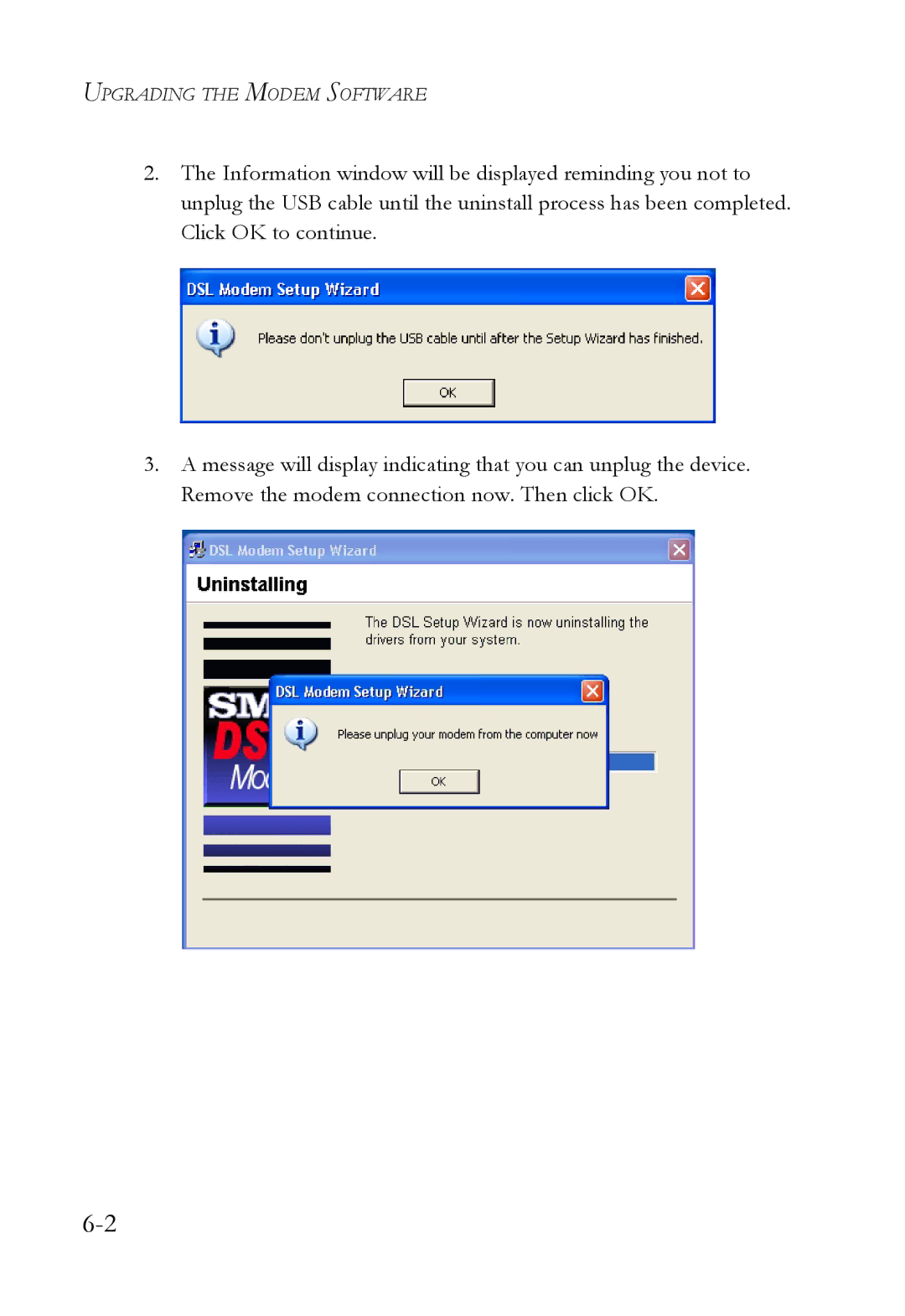 SMC Networks SMC7003USB manual Upgrading the Modem Software 