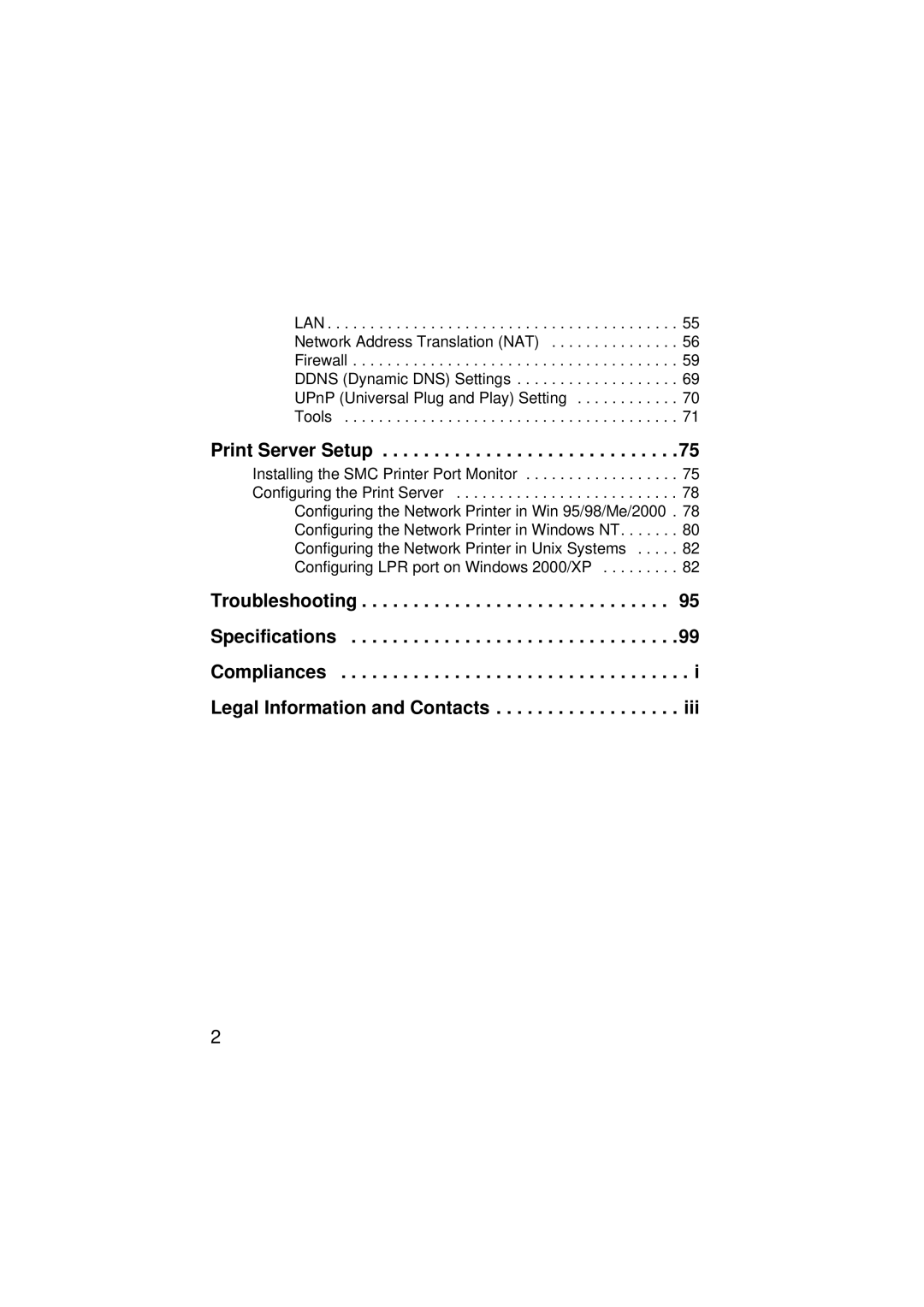 SMC Networks SMC7004ABR V.2 manual Print Server Setup 