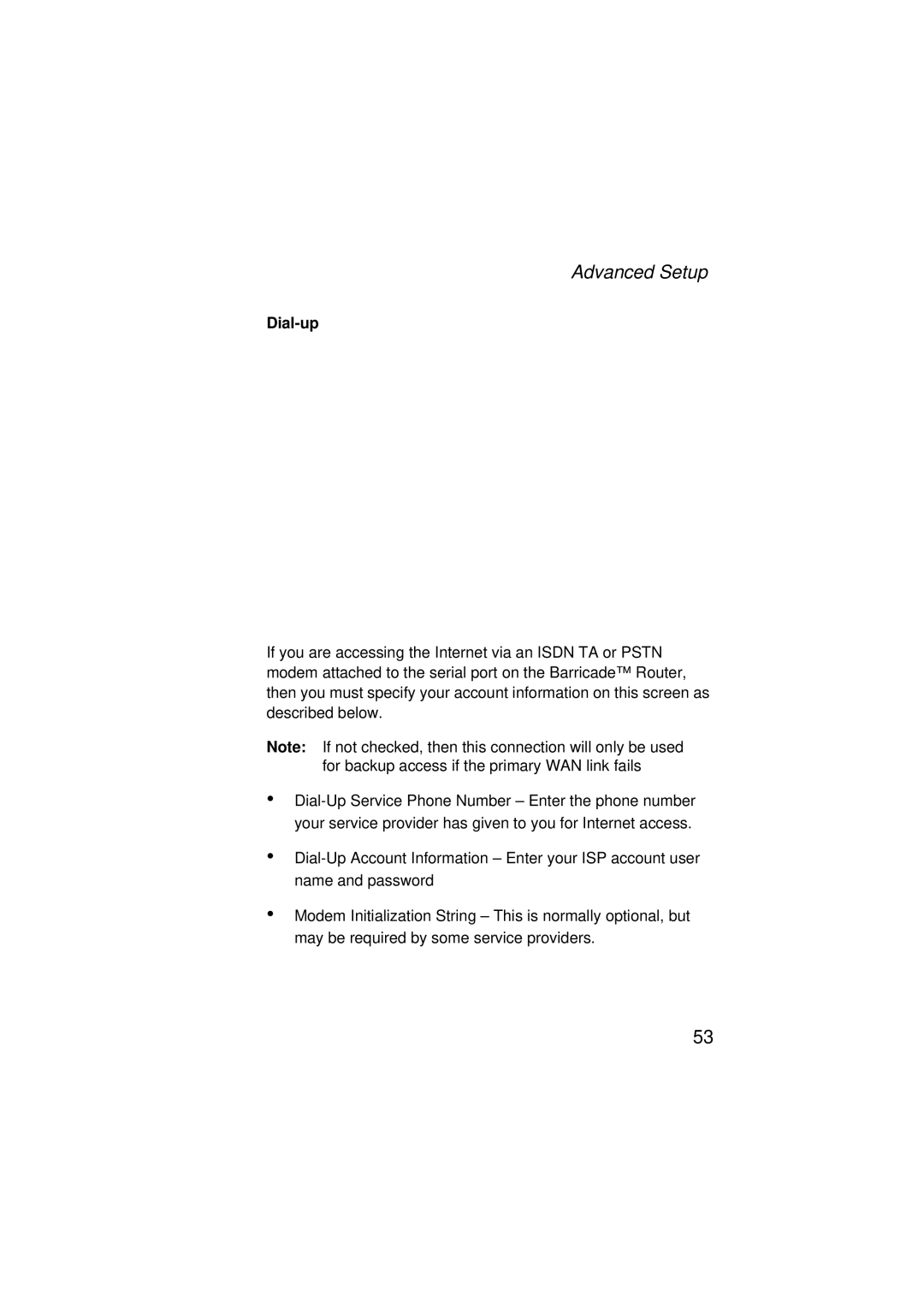 SMC Networks SMC7004ABR V.2 manual Dial-up 