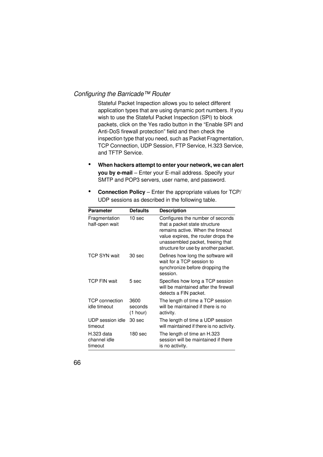 SMC Networks SMC7004ABR V.2 manual Parameter Defaults Description 